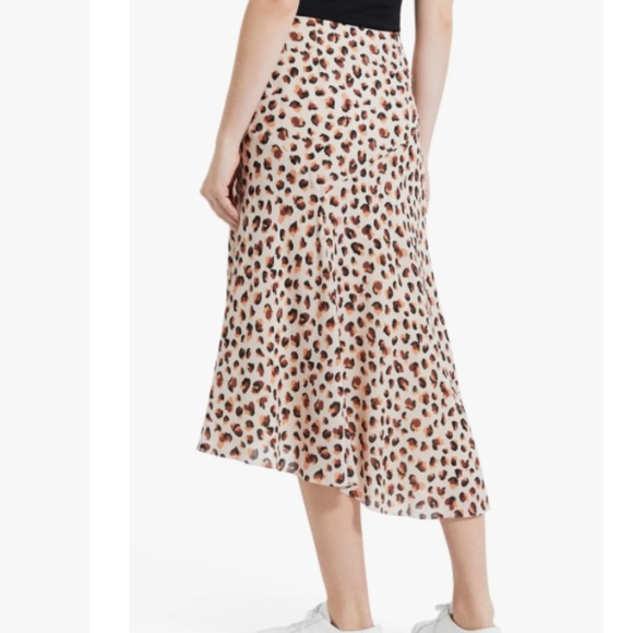 Leopard Flora Print Asymmetric Silk Skirt - Picture 3 of 4